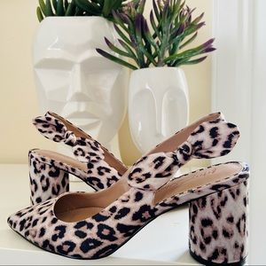 New Betsey Johnson leopard print Slingback Heels shoes